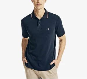 Nautica Para Hombre Calce Clásico Mangas Cortas Doble Punta - Talla Grande - Imagen 1 de 3