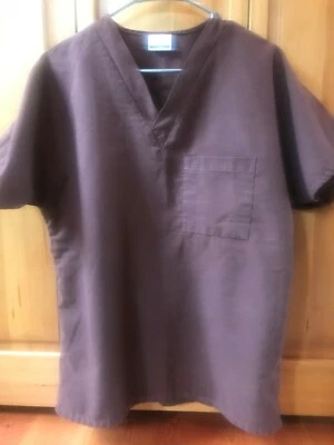 White Swan Women's Scrub Top Sz Small Chocolate Brown, excellent condition - Изображение 1 из 3