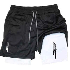 Anime Performance Shorts Men GYM Casual Sports Summer Compression Shorts Workout - Picture 1 of 31