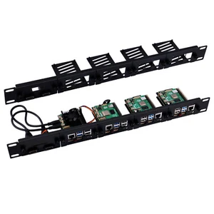 1U Rackmount Stalowy zestaw wsporników do Raspberry Pi 5 19 cali 4 gniazda M.2 NVMe SSD - Zdjęcie 1 z 15