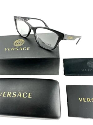 Versace NEW Black Pillow Womens Fashion Frames 55-18-145 Eyeglasses VE3316 - Image 1 of 4