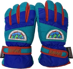 Everlast gloves youth large blue red aqua vintage 1980s unisex retro snow - Picture 1 of 6