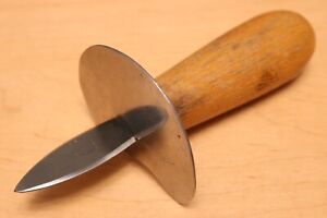 Rare Vintage French InoxYdable Depose Oyster Knife, Short Blade, Large Shield