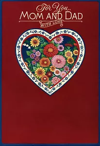 Elegante Tarjeta Vintage DÍA DE SAN VALENTÍN PARA MAMÁ Y PAPÁ por Hallmark + Sobre - Imagen 1 de 7