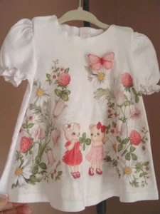 Sofija EU Girl's Top Size 9 months -White w 3D Butterfly, Adorable - Picture 1 of 7