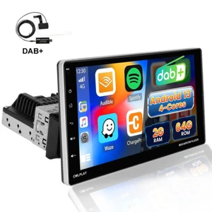 9" 64G Android 13 DAB+ Carplay Car Stereo GPS Navi 1 DIN WIFI Rotary Screen - Picture 1 of 24