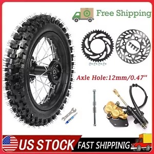 80/100-12 Rear Tire Rim 12" Wheel Kit For Dirt Pit Bike CRF50 CRF70 110cc 125cc - Picture 1 of 12