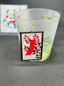 Japanese Jewelry Earrings bush clover and Red tag Hana Fuda July kimetsu mint - Picture 1 of 12
