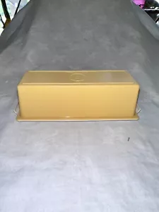 Vintage Tupperware Butter Dish Harvest Gold Top #637 Almond Base # 636 - Picture 1 of 3