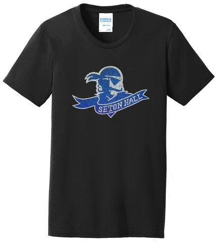 Women's Seton Hall Pirates Basketball Ladies Bling Crew T-Shirt Size S-4XL Cover