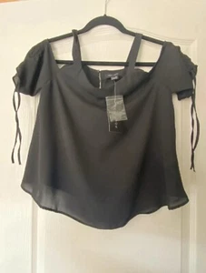 New Look New Black Off The Shoulder Top Size 10 - Picture 1 of 9