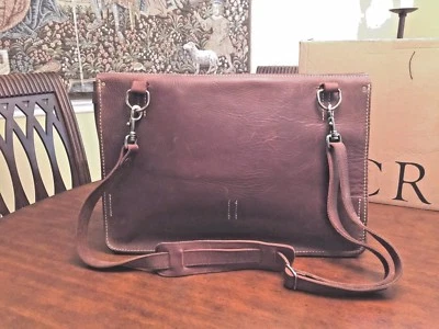 J CREW Artisan Rustic Burnished Leather  Briefcase / Messenger Bag / Mail Bag - Image 1 of 4