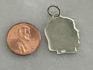 Vintage Sterling Silver 925 Girl Profile Silhouette Engraveable Charm Pendant - Picture 1 of 1