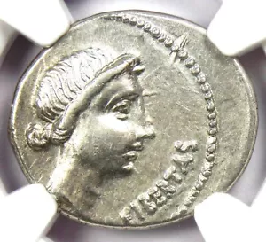 Brutus AR Denarius Silver Libertas Roman Coin 42 BC - Certified NGC Choice VF - Picture 1 of 7