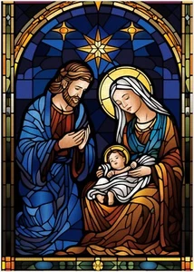 Buntglas Geburt Jesu Puzzle 300/500/1000 Teile - Bild 1 von 3