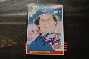 TARJETA AUTOGRAFIADA BRETT BUTLER CLEVELAND INDIOS - Imagen 1 de 1