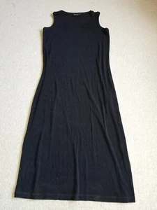 Womens Dress-CHICO'S TRAVELERS-black stretch knit maxi shift slvless-2 (10/12) - Picture 1 of 4