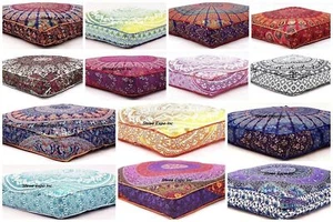 5 Pcs Lot Large Square Floor Pillow Pouf Meditation Cushion Cover Hippie Dog Bed - Picture 1 of 7