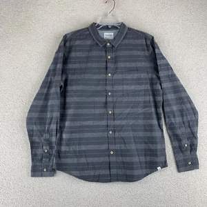 Sovereign Code Button-Up Shirt Men's Size Large Gray Long Sleeve Cotton Striped - Picture 1 of 8