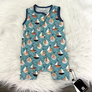 Sweet Bamboo 3-6M Sailboat Tank Shortie Romper - Picture 1 of 3