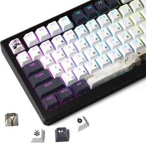 XVX Shine through Keycaps, Japanese Ink Lotus Keycap Set, Doubleshot PBT Keycap - Picture 1 of 19