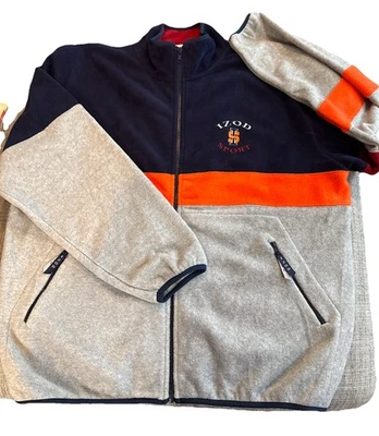 Sudadera deportiva Izod para hombre color grande bloque cuello falso cremallera completa vintage Hong Kong Foto 1 de 4