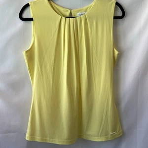 Calvin Klein Bluse gelb Plissee ärmellos - Bild 1 von 7