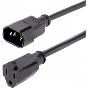 Startech 1415R-3F-POWER-CORD 3FT (1M) 18AWG AC POWER EXTENSION CABLE; POWER SUPP - Picture 1 of 1
