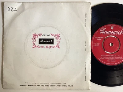 Bing Crosby Merry White Christmas vol 1 7” 45 VINYL 4 track E.P Brunswick 9069 2 - Image 1 of 4