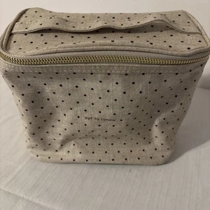 kate spade "out to lunch" lunchbox zip top tote lined polka dot - Picture 1 of 14