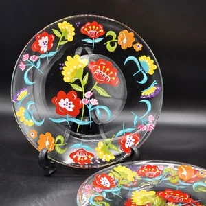 4er Set umgekehrter handbemalter Salat Snack Teller Floral 8 cm sehr hübsch - Bild 1 von 6