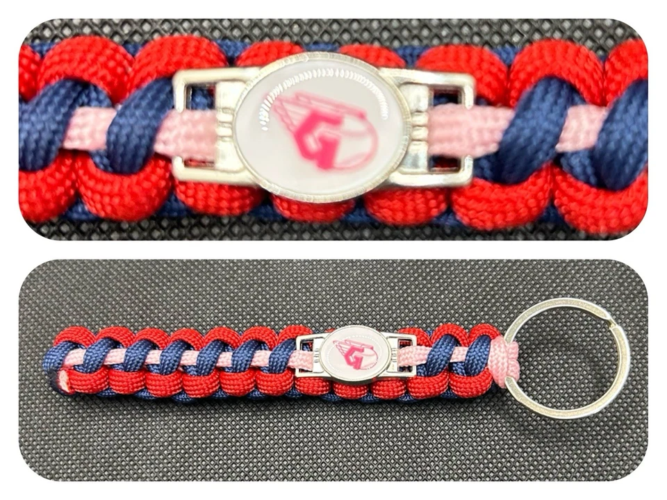 Cleveland Guardians (Pink) Inspired Paracord/Survival Keychain - Image 1 of 1