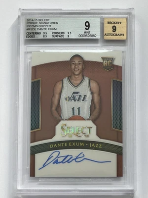 Dante Exum 2014-15 Panini Select Copper Prizm Rookie Auto RC BGS 9 - #11/49 Foto 1 de 2