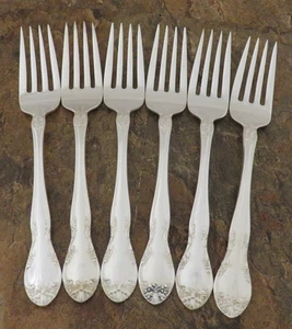 Gorham Nuevo Elegancia Juego de 6 Tenedores de Ensalada Vintage Plateado Cubiertos Lote D - Imagen 1 de 5