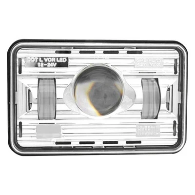 For Kenworth K150 90-94 Headlight 4x6" Rectangular Chrome Projector LED Foto 1 de 4