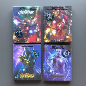 AVENGERS 1 - 4 STEELBOOK LENTICULAR B1 SET  [4K UHD+3D+2D] WEET COLLECTION - Picture 1 of 2