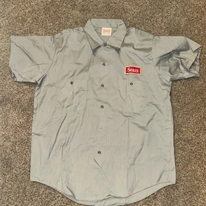 SEARS Vintage USA MADE - Large Short Sleeve Mechanic Work Shirt - Bild 1 von 3