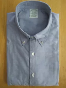 NWOT Brooks Brothers Blue Supima Button Down Collar 16-33 Milano MSRP $140 - Picture 1 of 6
