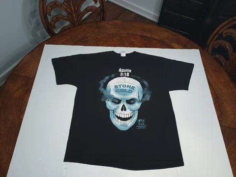 VTG Stone Cold Steve Austin 3:16 Smoking Skull WWF TitanSports shirt *Small Hole Cover