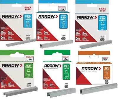 Arrow Staples 6mm 8mm 10mm 1/4" 5/16" 3/8" Stapler Stanley Dewalt Bostitch - Image 1 of 4