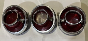VTG 1964 CHEVY IMPALA SET OF 3 ORIGINAL GUIDEX TAIL LIGHTS WITH TRIM AND BASE - Picture 1 of 21