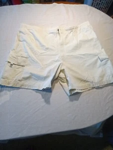 Haggar Cargo Men's Cool 18 Straight Fit Flat Front Shorts - Beige Size 50 0085 - Picture 1 of 4