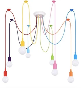 Colorful Spider Chandelier 8 Arms Rainbow Colors New (P) - Picture 1 of 8