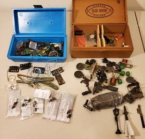 2 Boxes -Misc. Scale -Train Parts, Trucks, Wheels, Electrical, Bulbs, Props-READ - Picture 1 of 12