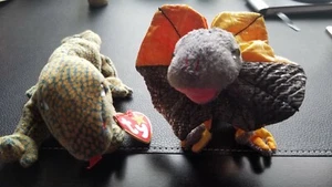 1999 Ty Beanie Scaly with P.E. Pellets and 2000 Ty Beanie Slayer -Mint Condition - Picture 1 of 9