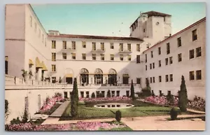 Monterey ca 1932 Hotel Del Monte Herrmann Hall USN Courtyard Albertype Postkarte - Bild 1 von 3