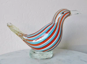 Dino Martens (?) Aureliano Toso Art Glass Bird Paperweight Murano Italy 3.75lbs - Picture 1 of 8