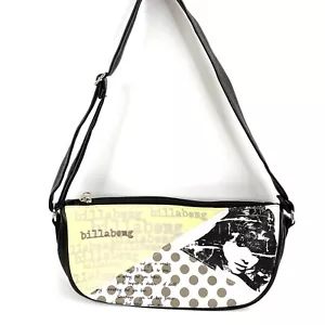 Billabong Womens Y2K Mini Shoulder Bag Black Yellow Under Arm Zip Handbag - Picture 1 of 7