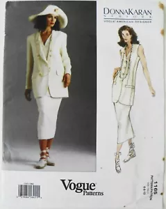 Vogue 1165 Donna Karan Misses Jacket Vest Skirt Sewing Pattern Sz 6-8-10 - Picture 1 of 1