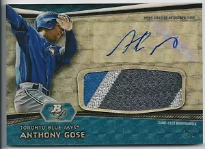 2012 Bowman Platinum ANTHONY GOSE Jumbo Patch Relic RC Auto SUPERFRACTOR #1/1 - Picture 1 of 2